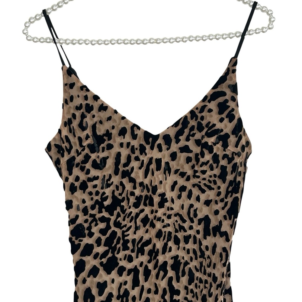 Y2k Velvet Burnout Leopard Slip Dress S Fairy Mini HOCO Homecoming Going Out - Picture 4 of 7